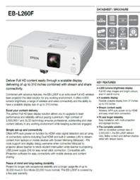 Epson EB-L260F 4600 Lümen Full HD Wi-Fi Lazer Projeksiyon Cihazı